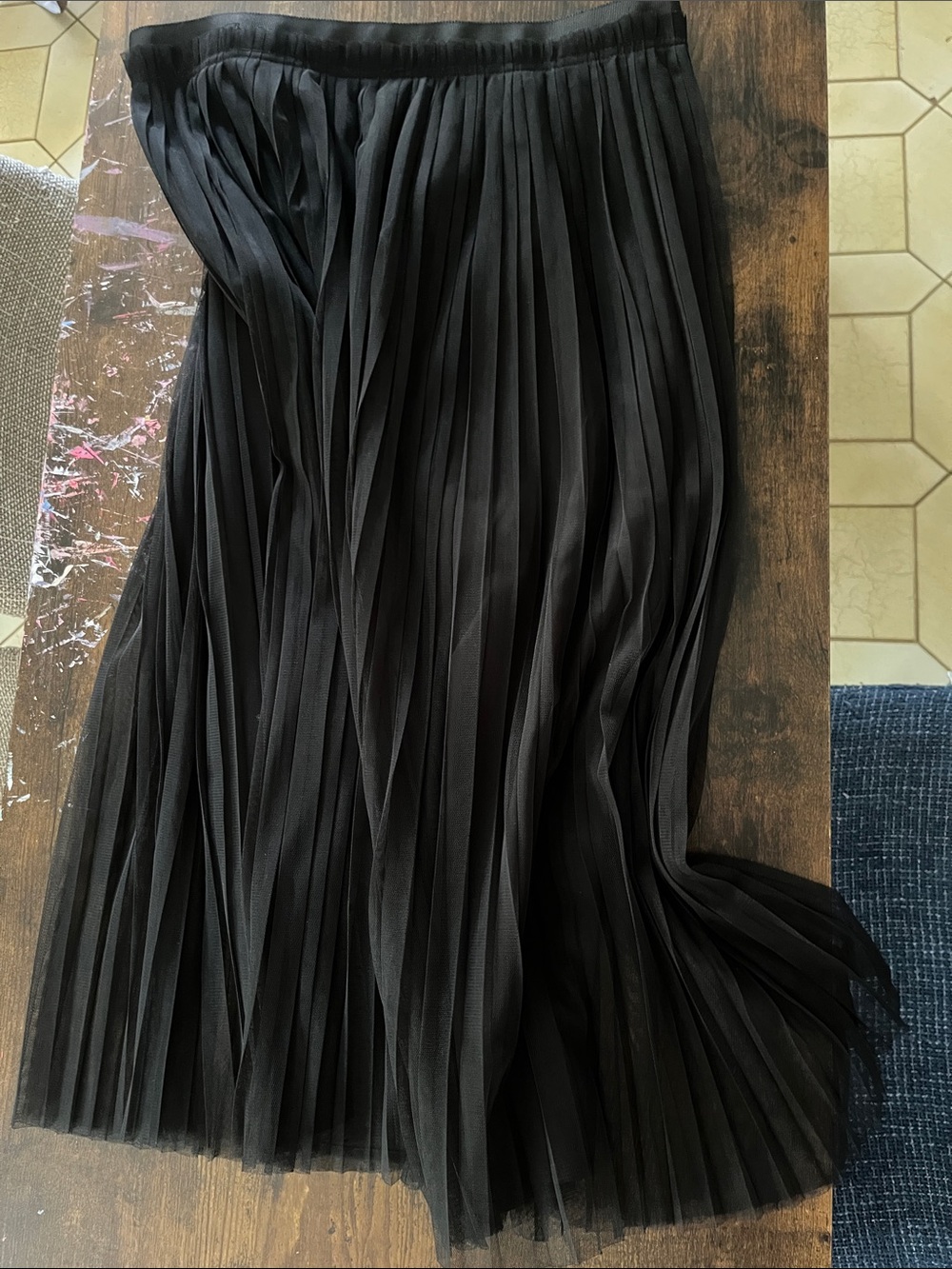 Banana Republic Black Pleated Midi Skirt